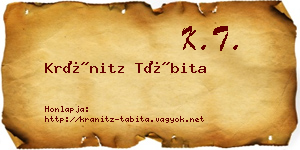 Kránitz Tábita névjegykártya